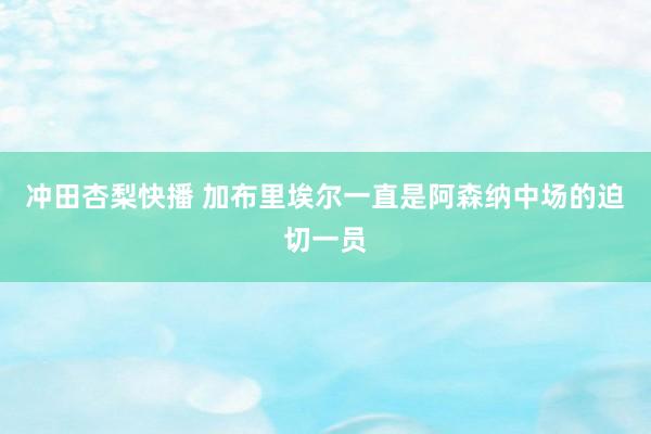 冲田杏梨快播 加布里埃尔一直是阿森纳中场的迫切一员