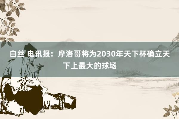 白丝 电讯报：摩洛哥将为2030年天下杯确立天下上最大的球场