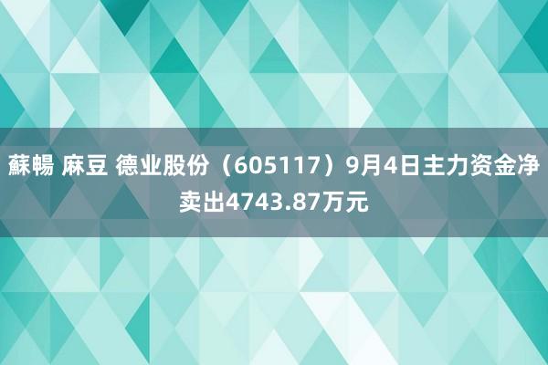 蘇暢 麻豆 德业股份（605117）9月4日主力资金净卖出4743.87万元