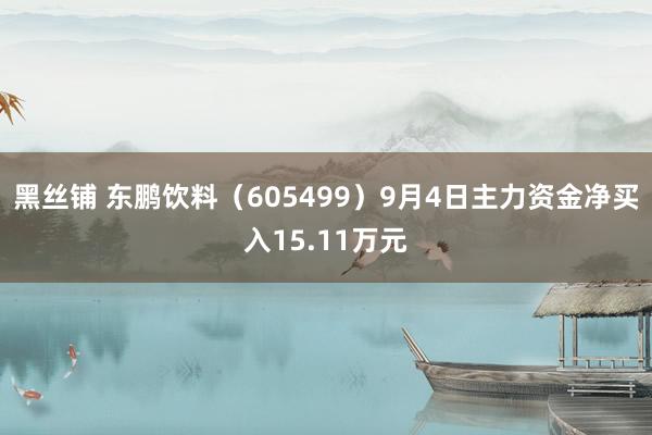 黑丝铺 东鹏饮料（605499）9月4日主力资金净买入15.11万元