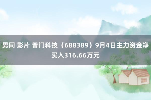 男同 影片 普门科技（688389）9月4日主力资金净买入316.66万元