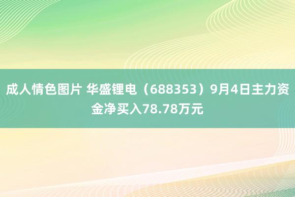 成人情色图片 华盛锂电（688353）9月4日主力资金净买入78.78万元