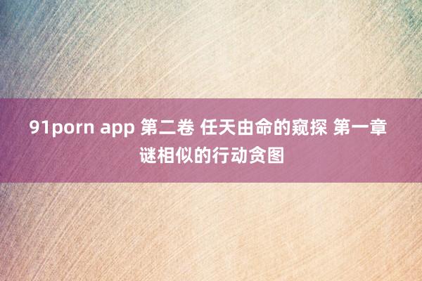 91porn app 第二卷 任天由命的窥探 第一章 谜相似的行动贪图