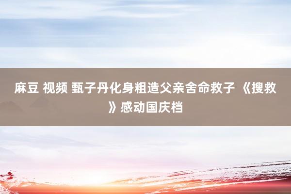 麻豆 视频 甄子丹化身粗造父亲舍命救子 《搜救》感动国庆档