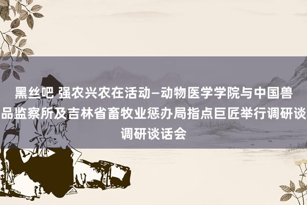 黑丝吧 强农兴农在活动—动物医学学院与中国兽医药品监察所及吉林省畜牧业惩办局指点巨匠举行调研谈话会